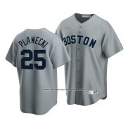 Camiseta Beisbol Hombre Boston Red Sox Kevin Plawecki Cooperstown Collection Road Gris