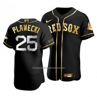 Camiseta Beisbol Hombre Boston Red Sox Kevin Plawecki Golden Edition Autentico Negro