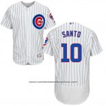Camiseta Beisbol Hombre Chicago Cubs 10 Ron Santo Autentico Collection Blanco Flex Base