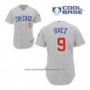 Camiseta Beisbol Hombre Chicago Cubs 9 Javier Baez Gris Cool Base
