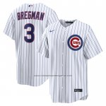Camiseta Beisbol Hombre Chicago Cubs Alex Bregman Primera Replica Blanco