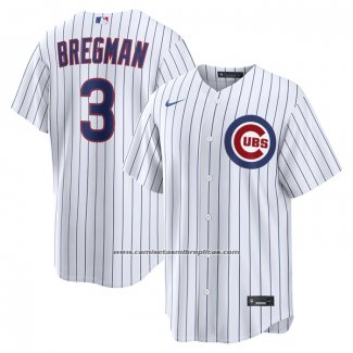 Camiseta Beisbol Hombre Chicago Cubs Alex Bregman Primera Replica Blanco