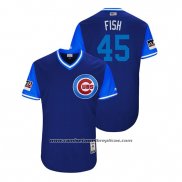 Camiseta Beisbol Hombre Chicago Cubs Anthony Bass 2018 LLWS Players Weekend Fish Azul