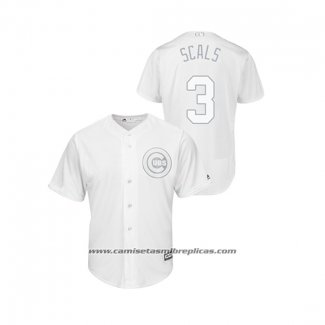 Camiseta Beisbol Hombre Chicago Cubs Daniel Descalso 2019 Players Weekend Scals Replica Blanco