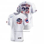 Camiseta Beisbol Hombre Chicago Cubs Ryne Sandberg 2020 Stars & Stripes 4th of July Blanco
