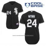 Camiseta Beisbol Hombre Chicago White Sox 24 Early Wynn Negro Alterno Cool Base
