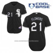 Camiseta Beisbol Hombre Chicago White Sox Tyler Flowers 21 Negro Alterno Cool Base