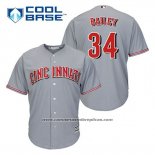 Camiseta Beisbol Hombre Cincinnati Reds Homer Bailey 34 Gris Cool Base