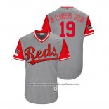 Camiseta Beisbol Hombre Cincinnati Reds Joey Votto 2018 LLWS Players Weekend In Flanders Fields Gris