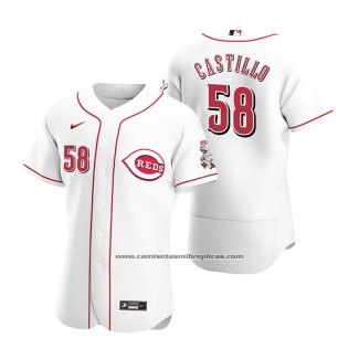 Camiseta Beisbol Hombre Cincinnati Reds Luis Castillo Autentico 2020 Primera Blanco