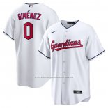 Camiseta Beisbol Hombre Cleveland Guardians Andres Gimenez Primera Replica Blanco