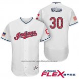 Camiseta Beisbol Hombre Cleveland Indians 2017 Estrellas y Rayas Tyler Naquin Blanco Flex Base