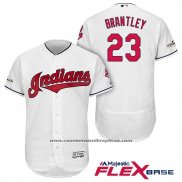 Camiseta Beisbol Hombre Cleveland Indians 2017 Postemporada Michael Brantley Blanco Flex Base