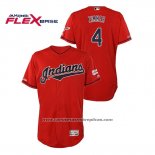 Camiseta Beisbol Hombre Cleveland Indians Bradley Zimmer 150th Aniversario Patch 2019 All Star Flex Base Rojo