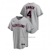 Camiseta Beisbol Hombre Cleveland Indians Bradley Zimmer Road Replica Gris