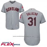 Camiseta Beisbol Hombre Cleveland Indians Danny Salazar Gris Autentico Collection Flex Base