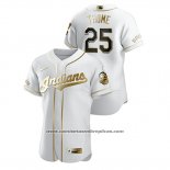 Camiseta Beisbol Hombre Cleveland Indians Jim Thome Golden Edition Autentico Blanco
