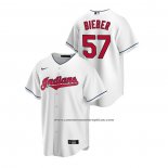 Camiseta Beisbol Hombre Cleveland Indians Shane Bieber Replica Primera Blanco