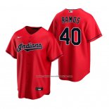 Camiseta Beisbol Hombre Cleveland Indians Wilson Ramos Replica Alterno Rojo
