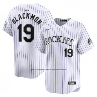 Camiseta Beisbol Hombre Colorado Rockies Charlie Blackmon Primera Limited Blanco