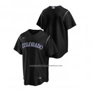 Camiseta Beisbol Hombre Colorado Rockies Replica Alterno Negro