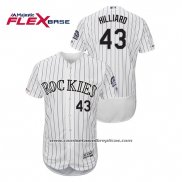 Camiseta Beisbol Hombre Colorado Rockies Sam Hilliard Autentico Collection Flex Base Blanco