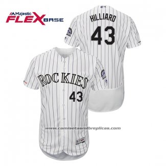 Camiseta Beisbol Hombre Colorado Rockies Sam Hilliard Autentico Collection Flex Base Blanco