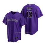 Camiseta Beisbol Hombre Colorado Rockies Zac Veen Replica 2020 Violeta