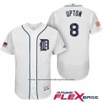 Camiseta Beisbol Hombre Detroit Tigers 2017 Estrellas y Rayas Justin Upton Blanco Flex Base Camiseta Beisbol Hombre Detroit Tigers 2017 Estrellas y Rayas Justin Upton Blanco Flex Base