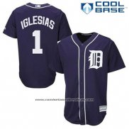 Camiseta Beisbol Hombre Detroit Tigers Jose Iglesias 1 Azul Cool Base