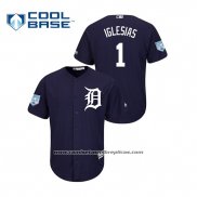 Camiseta Beisbol Hombre Detroit Tigers Jose Iglesias 2019 Entrenamiento de Primavera Cool Base Azul