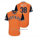 Camiseta Beisbol Hombre Houston Astros Joe Smith 2018 LLWS Players Weekend Smitty Orange