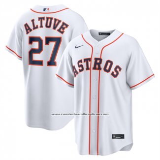 Camiseta Beisbol Hombre Houston Astros Jose Altuve Primera Replica Blanco