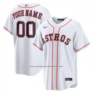 Camiseta Beisbol Hombre Houston Astros Primera Replica Personalizada Blanco1