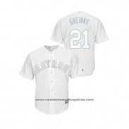 Camiseta Beisbol Hombre Houston Astros Zack Greinke 2019 Players Weekend Greinke Replica Blanco