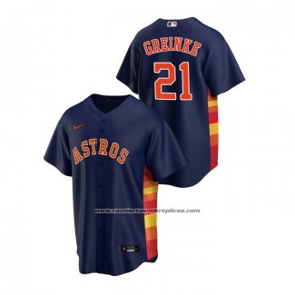 Camiseta Beisbol Hombre Houston Astros Zack Greinke Replica Alterno Azul