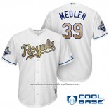 Camiseta Beisbol Hombre Kansas City Royals Campeones 39 Kris Medlen Cool Base Oro