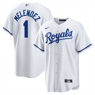 Camiseta Beisbol Hombre Kansas City Royals MJ Melendez Primera Replica Blanco