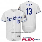 Camiseta Beisbol Hombre Kansas City Royals Salvador Perez Blanco Flex Base