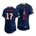 Camiseta Beisbol Hombre Los Angeles Angels Shohei Ohtani 2021 All Star Autentico Azul