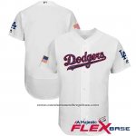 Camiseta Beisbol Hombre Los Angeles Dodgers 2017 Estrellas y Rayas Blanco Flex Base Camiseta Beisbol Hombre Los Angeles Dodgers 2017 Estrellas y Rayas Blanco Flex Base