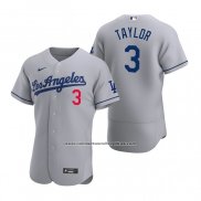 Camiseta Beisbol Hombre Los Angeles Dodgers Chris Taylor Autentico 2020 Road Gris