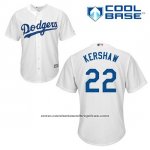 Camiseta Beisbol Hombre Los Angeles Dodgers Clayton Kershaw 22 Blanco Primera Cool Base Camiseta Beisbol Hombre Los Angeles Dodgers Clayton Kershaw 22 Blanco Primera Cool Base