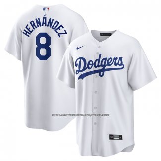 Camiseta Beisbol Hombre Los Angeles Dodgers Enrique Hernandez Primera Replica Blanco