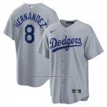 Camiseta Beisbol Hombre Los Angeles Dodgers Enrique Hernandez Segunda Replica Gris