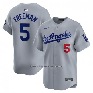 Camiseta Beisbol Hombre Los Angeles Dodgers Freddie Freeman Segunda Limited Gris