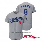 Camiseta Beisbol Hombre Los Angeles Dodgers Manny Machado Flex Base Autentico Collezione Gris