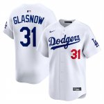 Camiseta Beisbol Hombre Los Angeles Dodgers Tyler Glasnow Primera Limited Blanco