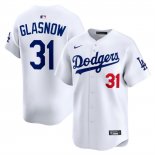 Camiseta Beisbol Hombre Los Angeles Dodgers Tyler Glasnow Primera Limited Blanco
