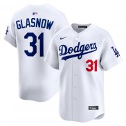 Camiseta Beisbol Hombre Los Angeles Dodgers Tyler Glasnow Primera Limited Blanco